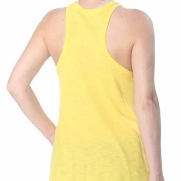 Free People Yellow Ribbed Racerback Tank Top - Picture 3 of 9